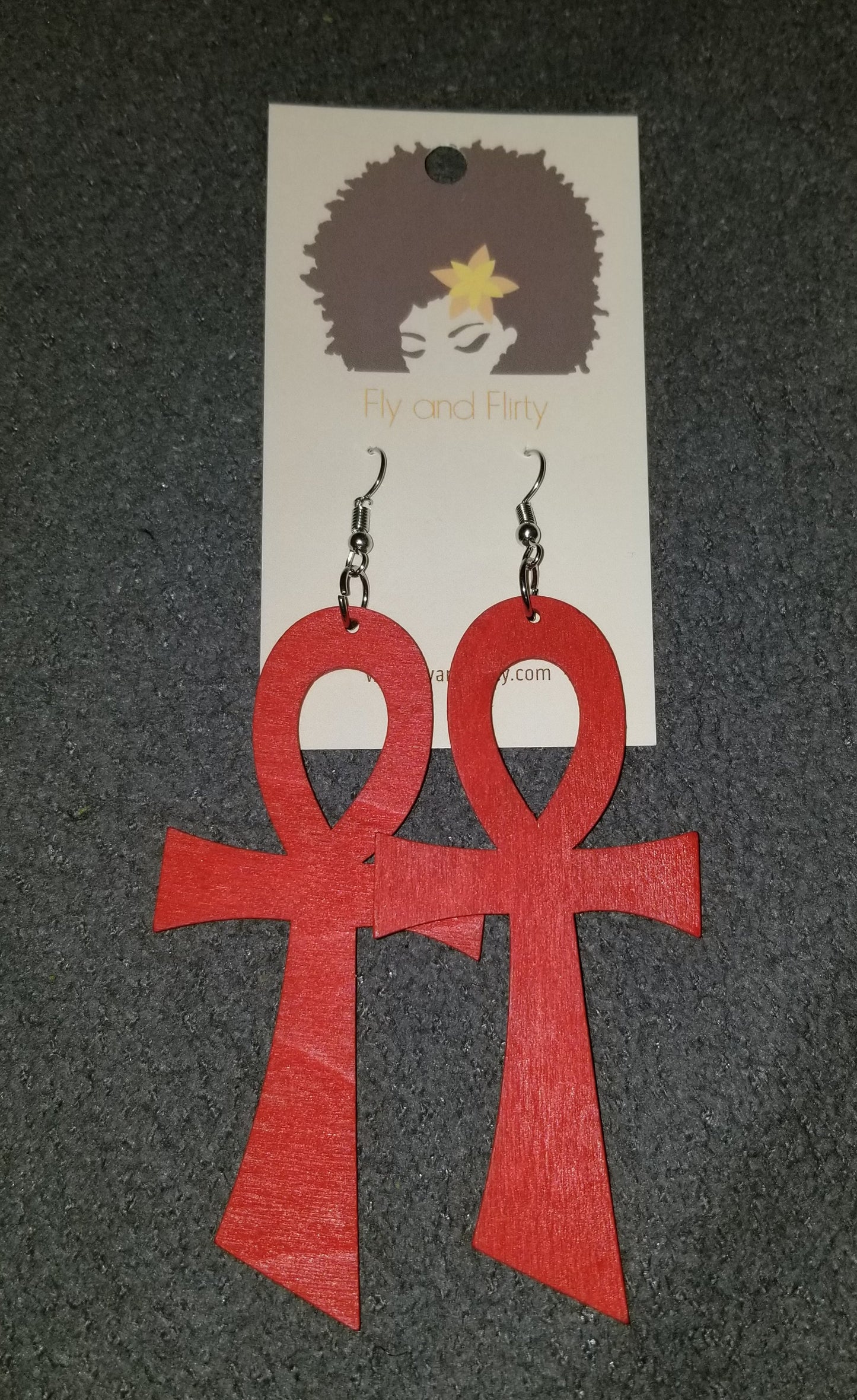 Ankh Wood Earrings - Fly and Flirty