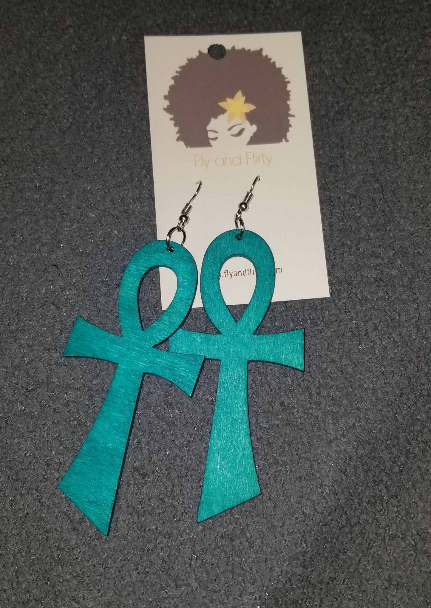 Ankh Wood Earrings - Fly and Flirty