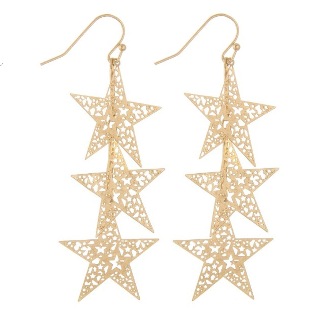 Tri Star Earrings