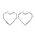 Rhinestone Heart Statement Drop Earrings