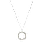 Rhinestone Circle Pendant Necklace.
