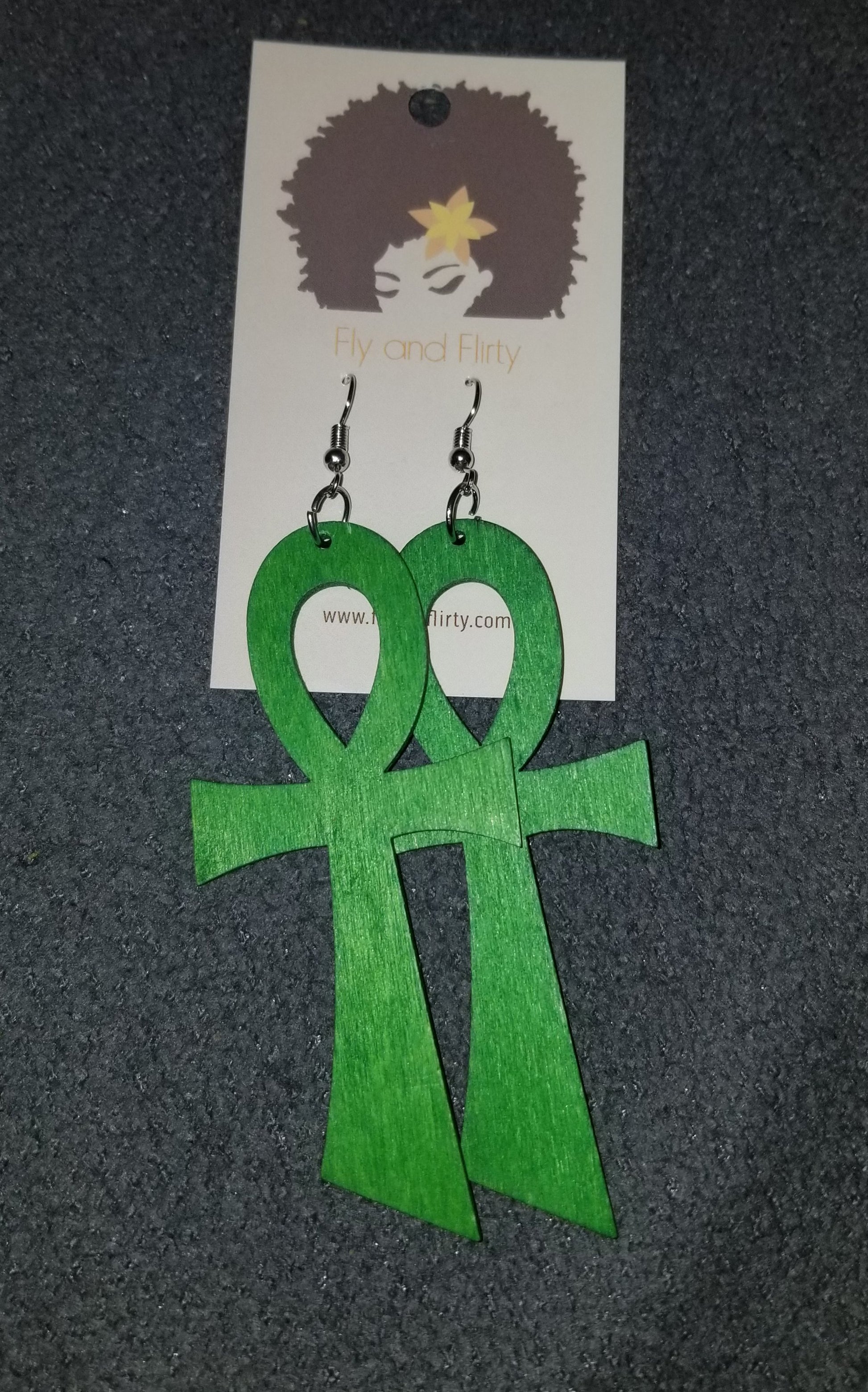 Ankh Wood Earrings - Fly and Flirty