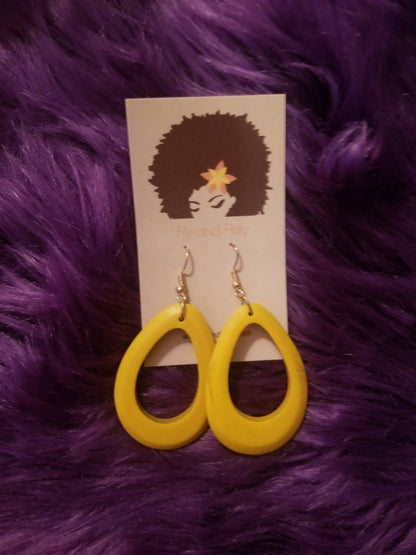 Wood Drop Earrings