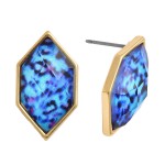 Animal Print Stud Earrings in Gold